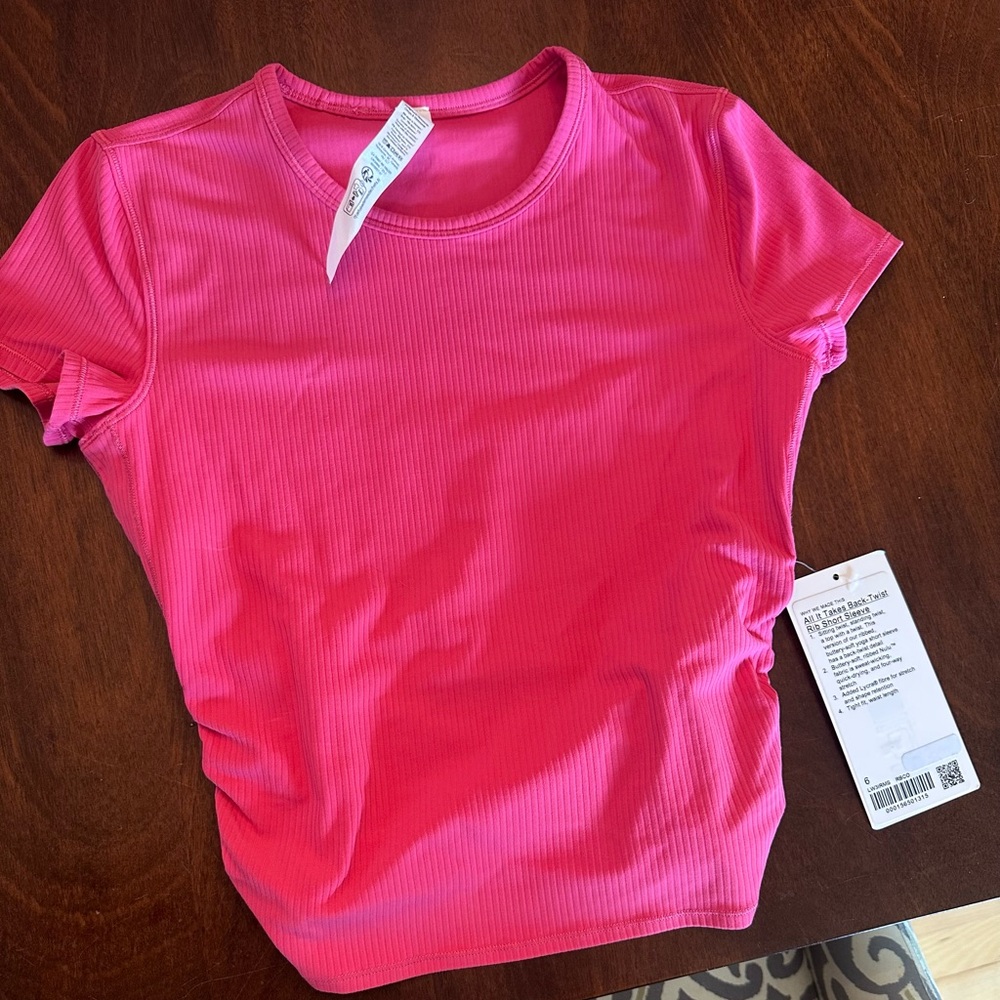 Lululemon All It Takes Back-Twist Ribbed Short Sleeve Raspberry Coulis NWT